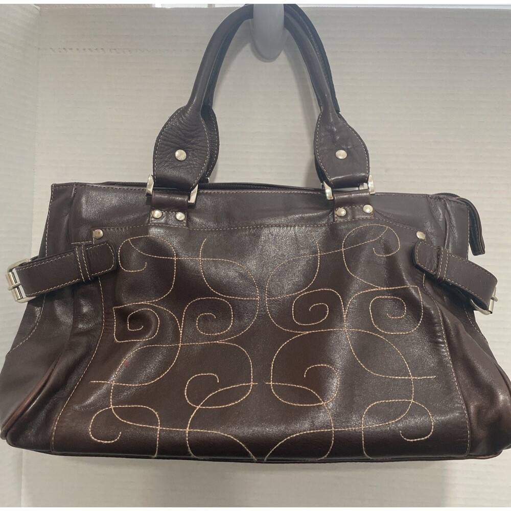 LuisaLane Brown Leather Handbag Purse Made in Uruguay Bag Satchel